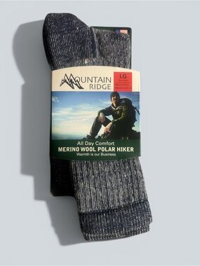 Moutain Ridge Merino Wool Polar Hiker Socks Size Large